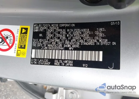 2013 Lexus Rx 350 from USA, damaged, VIN JTJBK1BA2D2033944